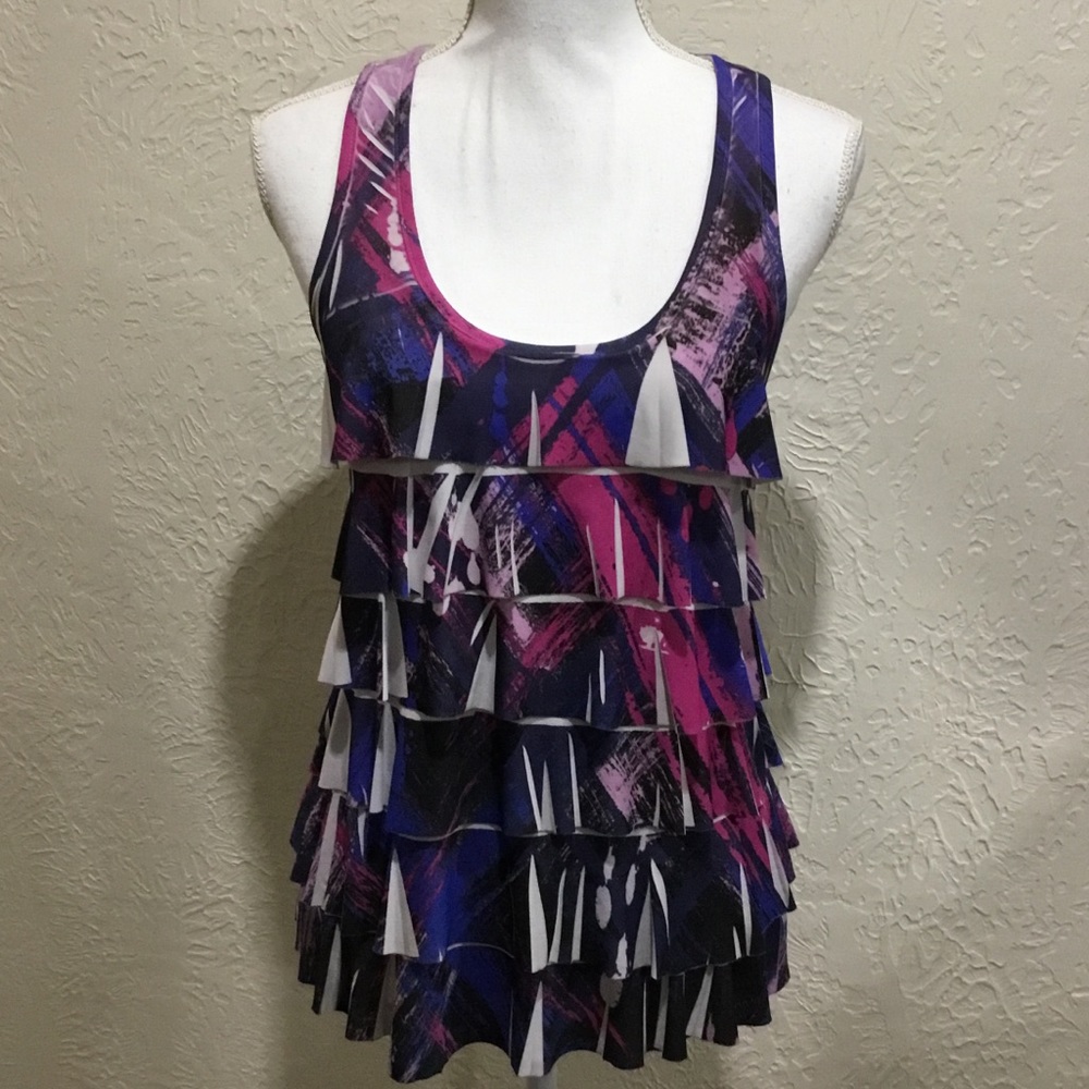 Forever 21 ruffled razor back tank summer top